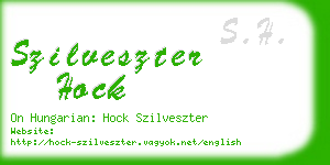 szilveszter hock business card